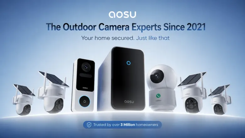 Ekosystem aosu: kamery solarne, wideodzwonek, kamera wewnętrzna i hub aosuCortex