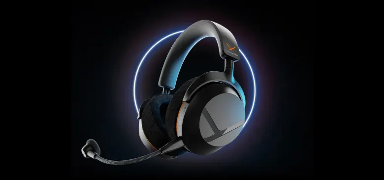 Czarny headset beyerdynamic MMX 100 wireless z welurowymi nausznikami i odpinanym mikrofonem