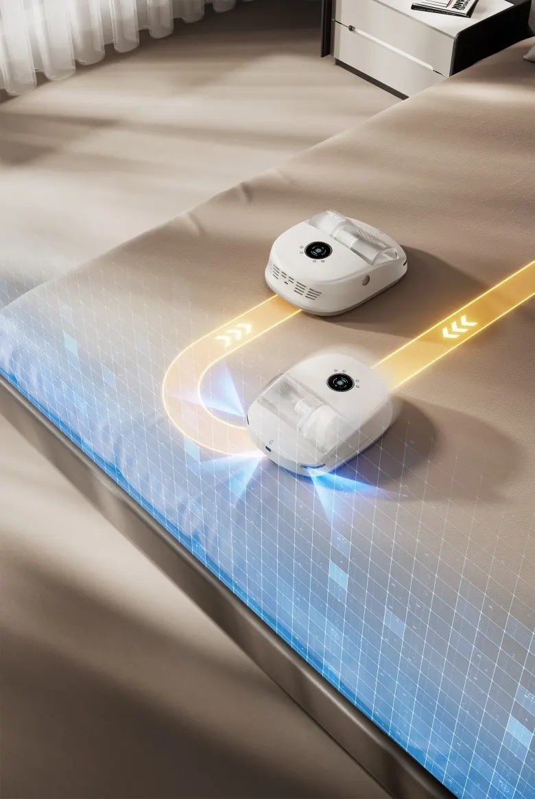 Robot Creatulize X1 Pro zawraca przy krawędzi materaca dzięki czujnikom