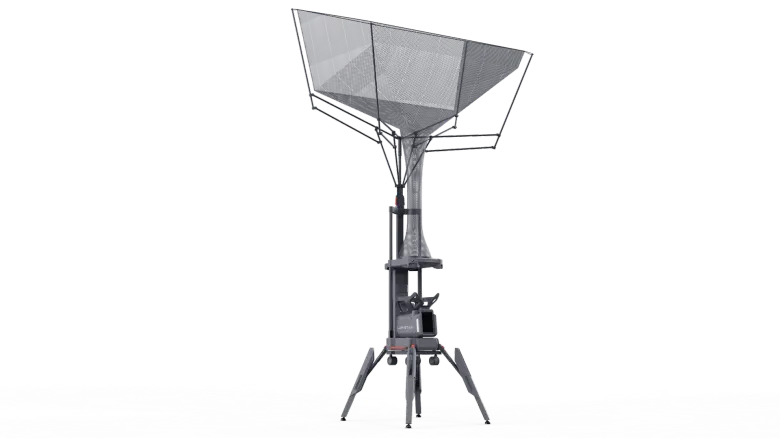 LUMISTAR CARRY – mobilna maszyna do podawania piłek do koszykówki z rozłożoną siatką