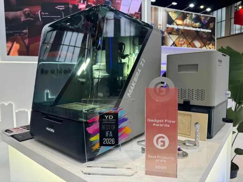 Biurkowa frezarka CNC Makera z serii Z1 na stoisku IFA 2026 obok wyróżnień Best of IFA