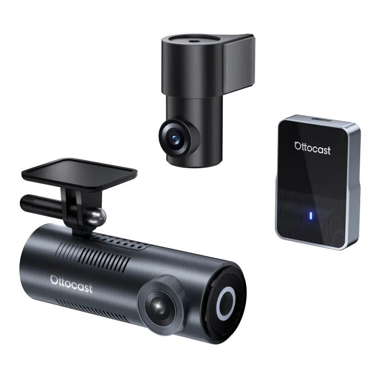 Zestaw Ottocast Ottosafe Cam: kamera przednia, kamera tylna i bezprzewodowy adapter CarPlay