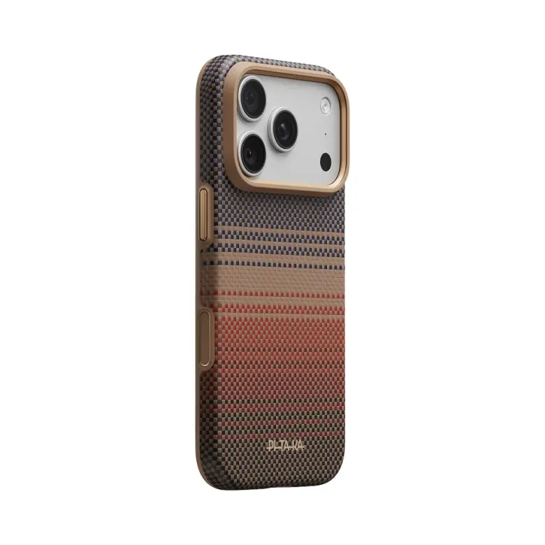 iPhone 18 Pro w etui PITAKA Summa ze wzorem Sunset przechodzącym płynnie na krawędzie