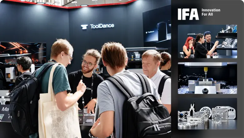 Zwiedzający przy frezarce ToolDance X1 na stoisku podczas IFA 2026
