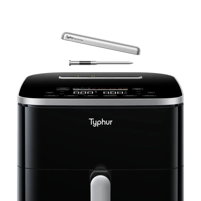 Frytkownica beztłuszczowa Typhur Sync Air Fryer z bezprzewodowym termometrem i jego schowkiem w pokrywie