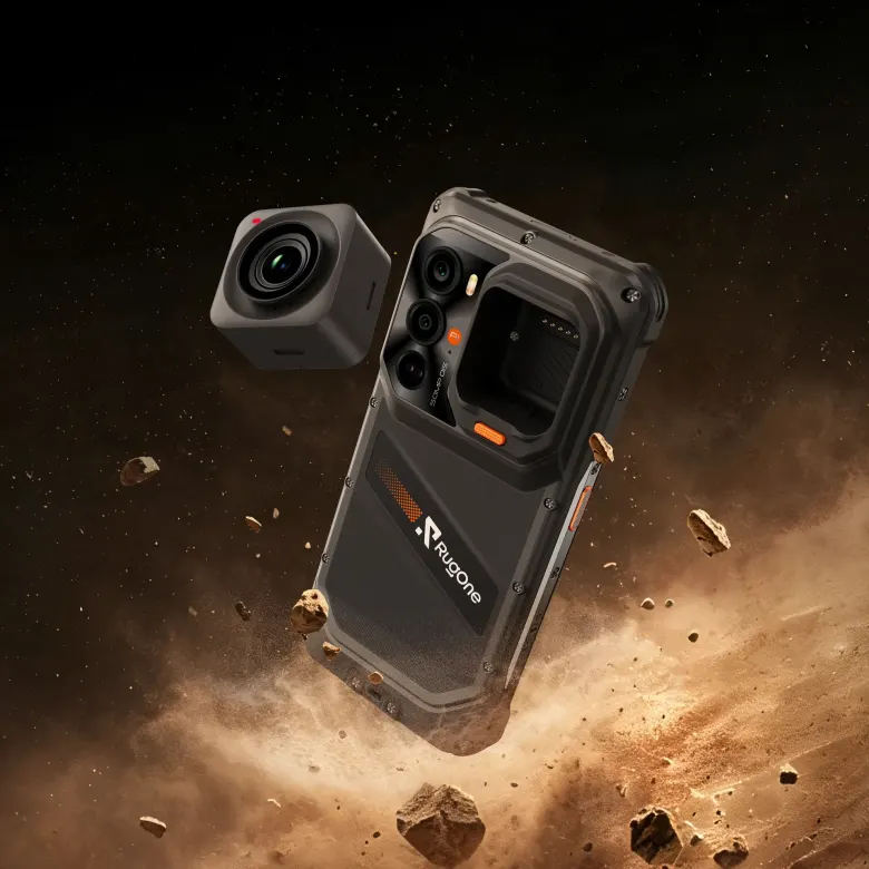 Telefon pancerny RugOne Xsnap 7 Pro z odłączoną magnetyczną kamerą sportową