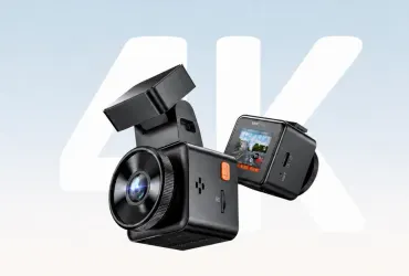 Wideorejestrator Vantrue E1 Pro S z przodu i od strony ekranu
