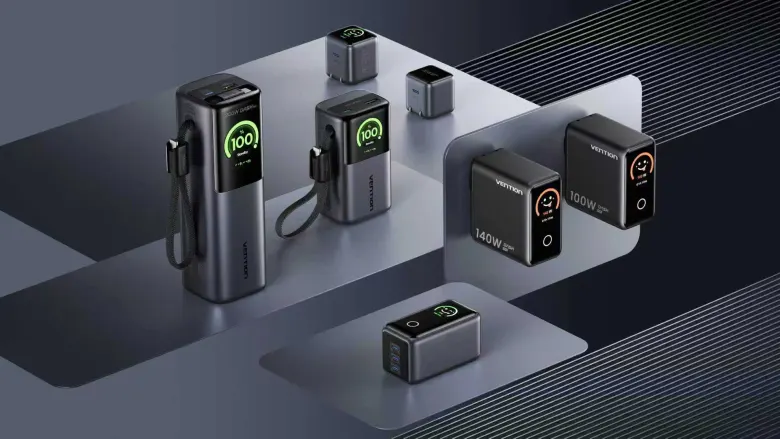 Seria Vention Dash – ładowarki 140W i 100W oraz powerbanki z kolorowymi wyświetlaczami