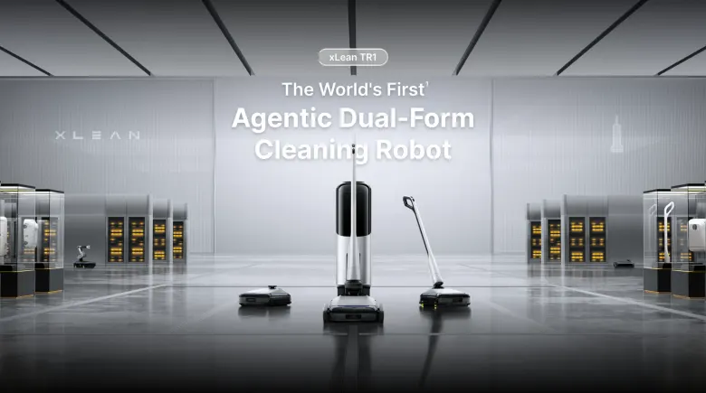 XLEAN TR1 w formie robota i w formie ręcznej obok stacji OMNI