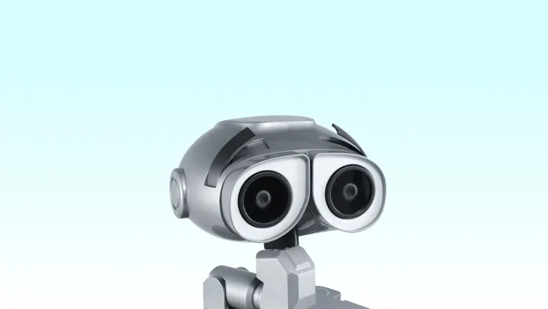 Głowa robota Zeroth W1 z dwiema okrągłymi kamerami przypominającymi oczy