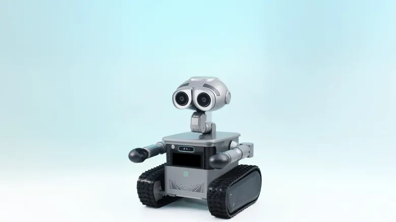 Robot domowy Zeroth W1 na gąsienicach z dużymi oczami-kamerami i dwoma ramionami
