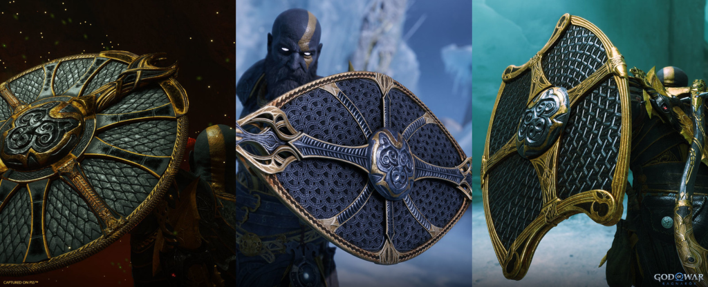 Tarcze Kratosa w wyglądzie Dark Odyssey w God of War Ragnarök